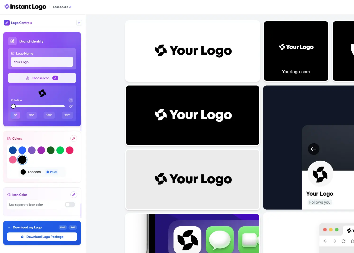 AI Logo Design Interface